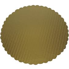 8 Inch Scalloped Gold Round Cake Board