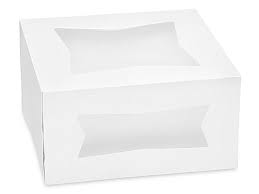 Caja para pastel blanca de 8 x 8 x 4 pulgadas con ventana