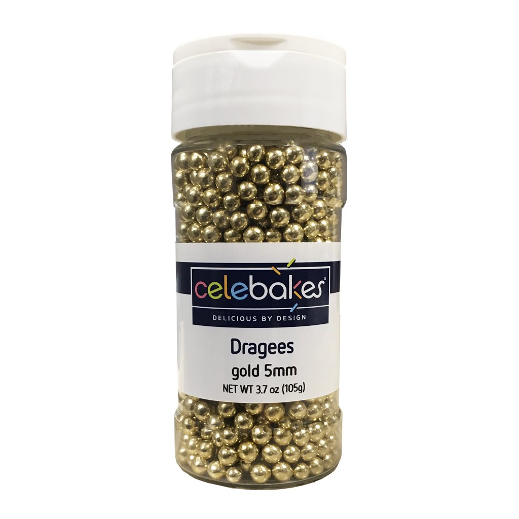 Celebakes Gold 5mm Dragees 3.7oz
