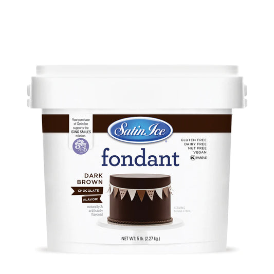 Fondant marrón oscuro satinado de 5 libras