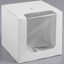 Caja de 12 manzanas de caramelo de 4 x 4 x 4 pulgadas con agujero