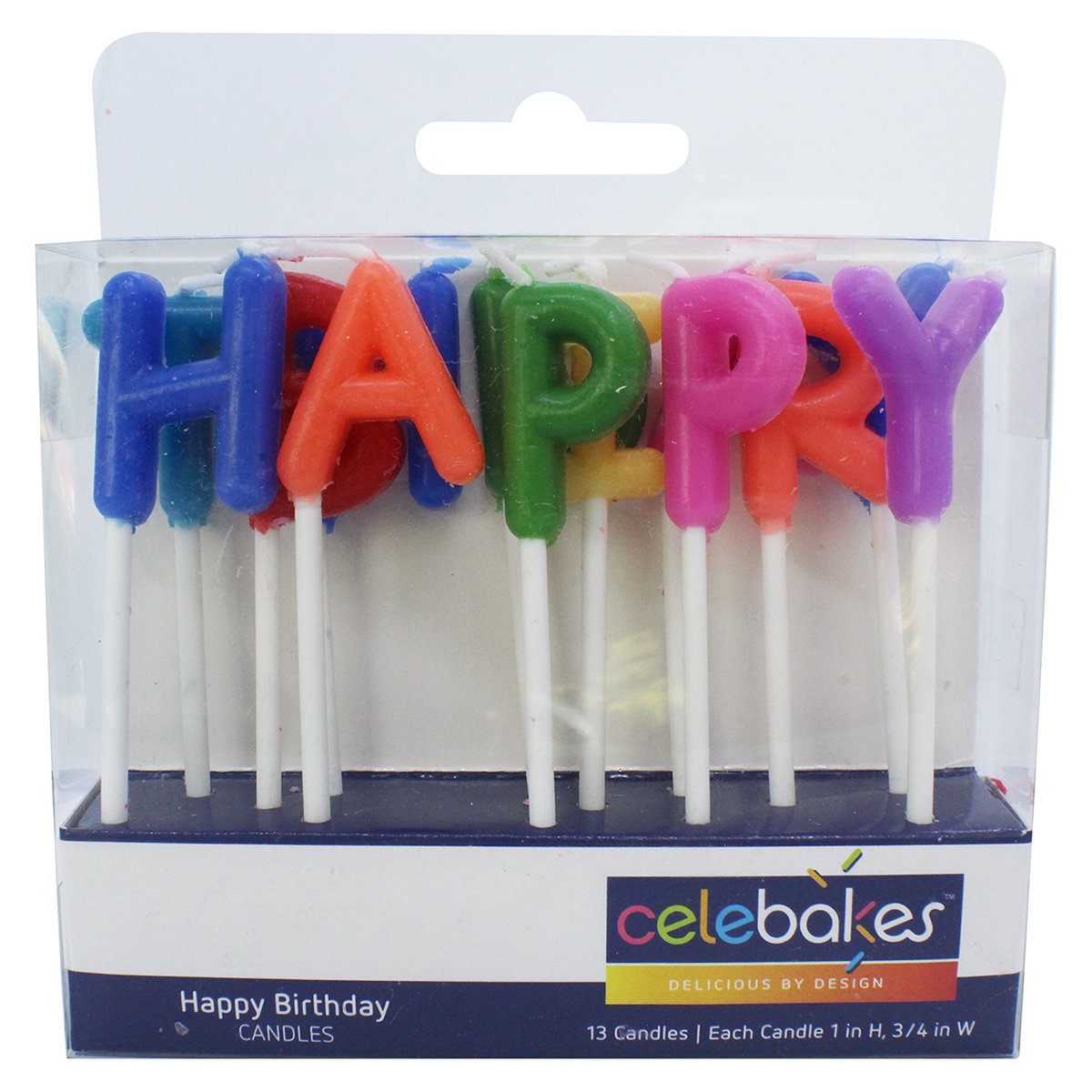 Celebakes Happy Birthday Candles 13 Candles each candle 1x 3/4