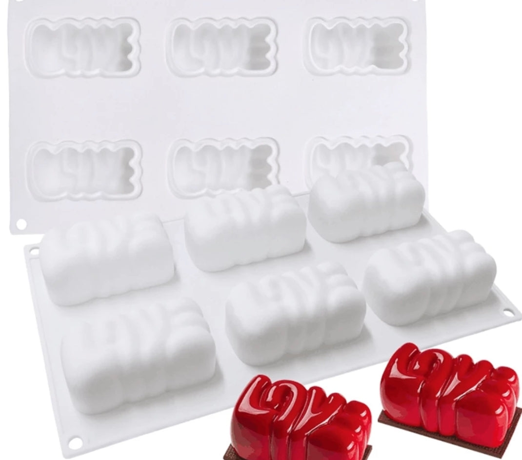 6 Count ''LOVE'' Silicone Mold