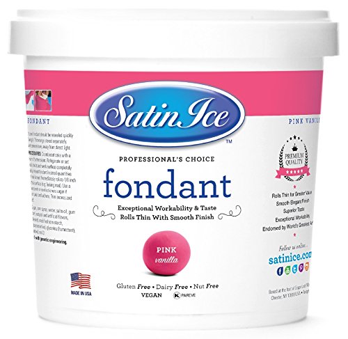 Fondant de vainilla rosa satinado de 2 libras