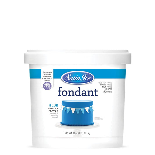 Fondant azul hielo satinado de 2 libras