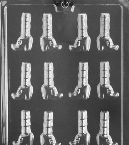 Molde de chocolate con forma de zapatos de bruja