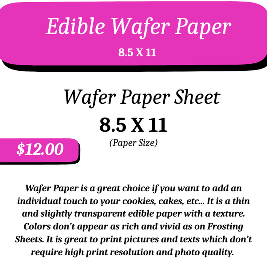 PAPEL DE OBLEA COMESTIBLE 8 X 11