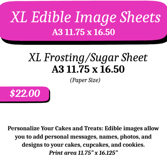 EDIBLE IMAGE PAPER (Sugar sheets) A3 11.69 x 16.54