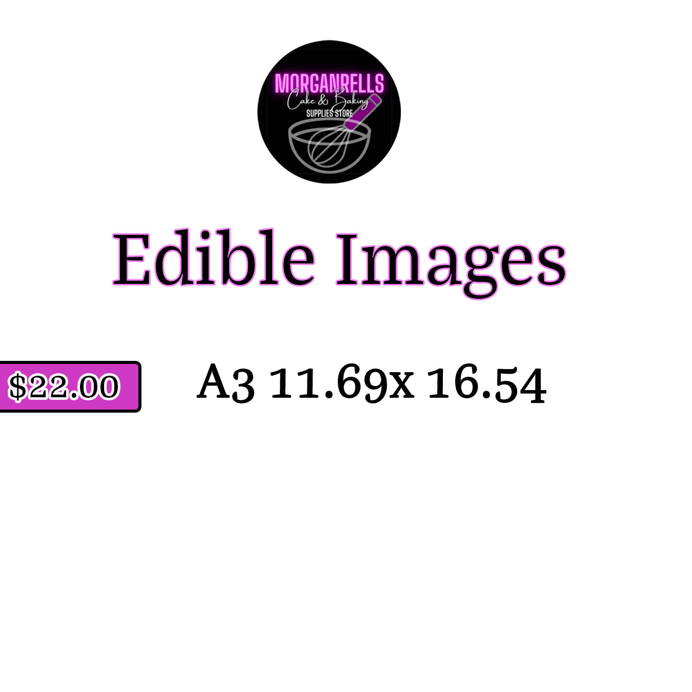 EDIBLE IMAGE PAPER (Sugar sheets) A3 11.69 x 16.54