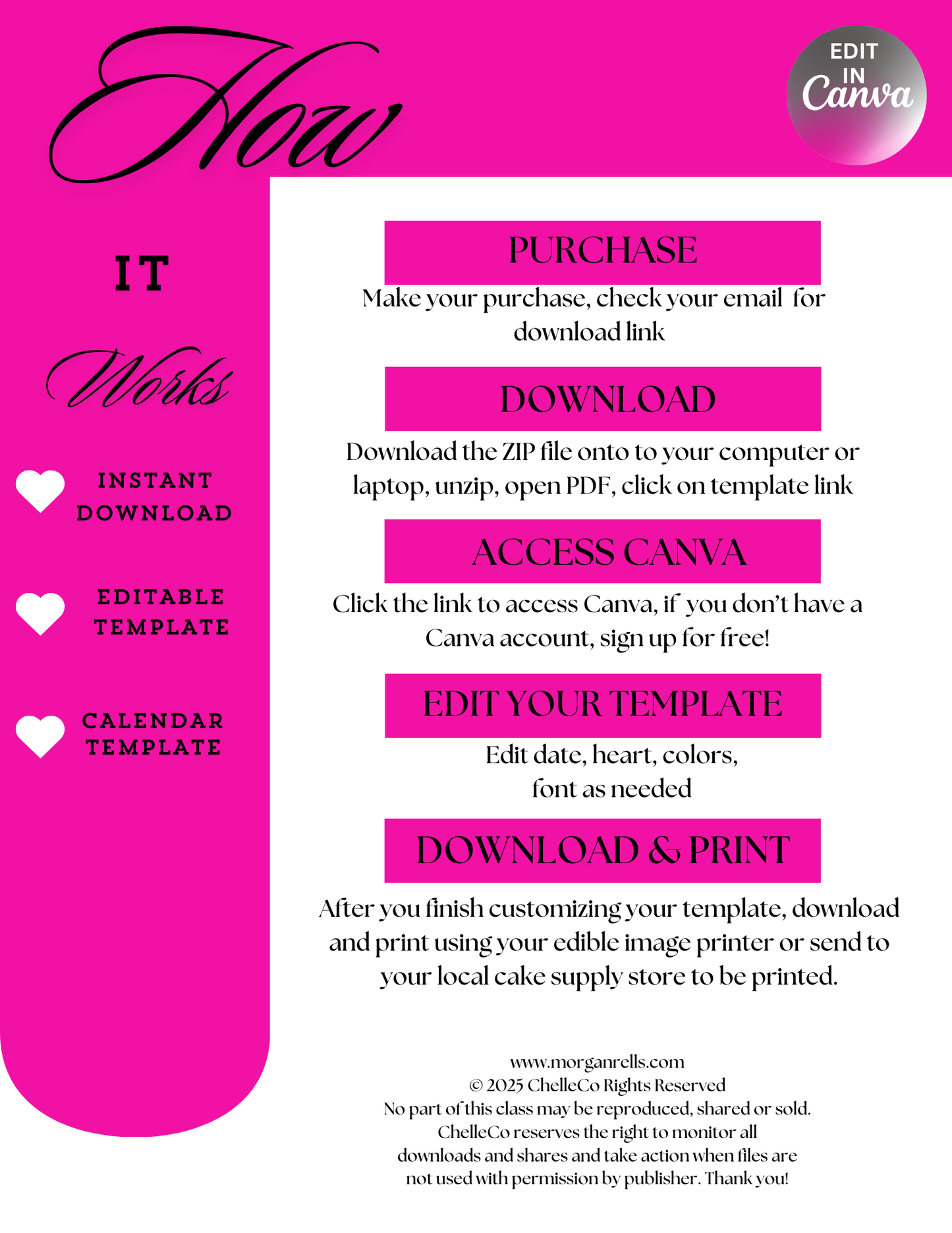 2026 Editable Heart Canva Calendar Templates