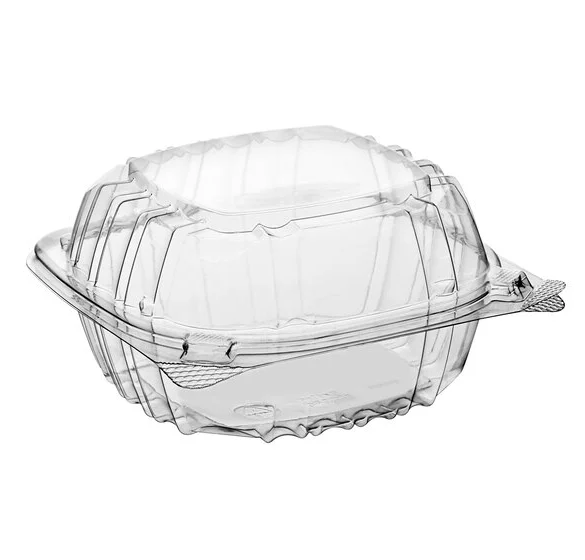 Clear Hinged Clamshell Cake Container 6x5