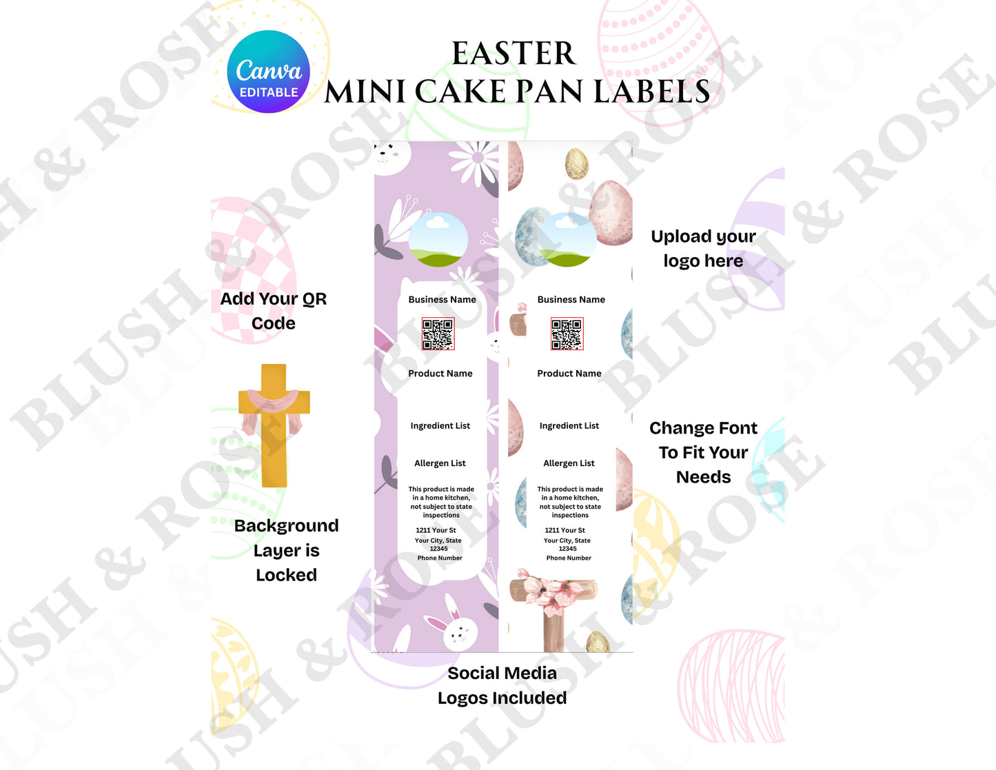 Easter Mini Cake Pan Labels