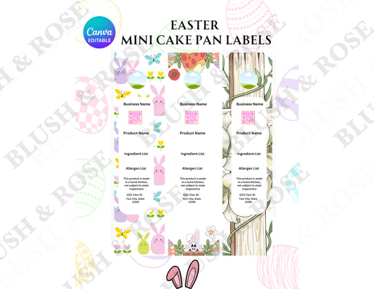 Easter Mini Cake Pan Labels