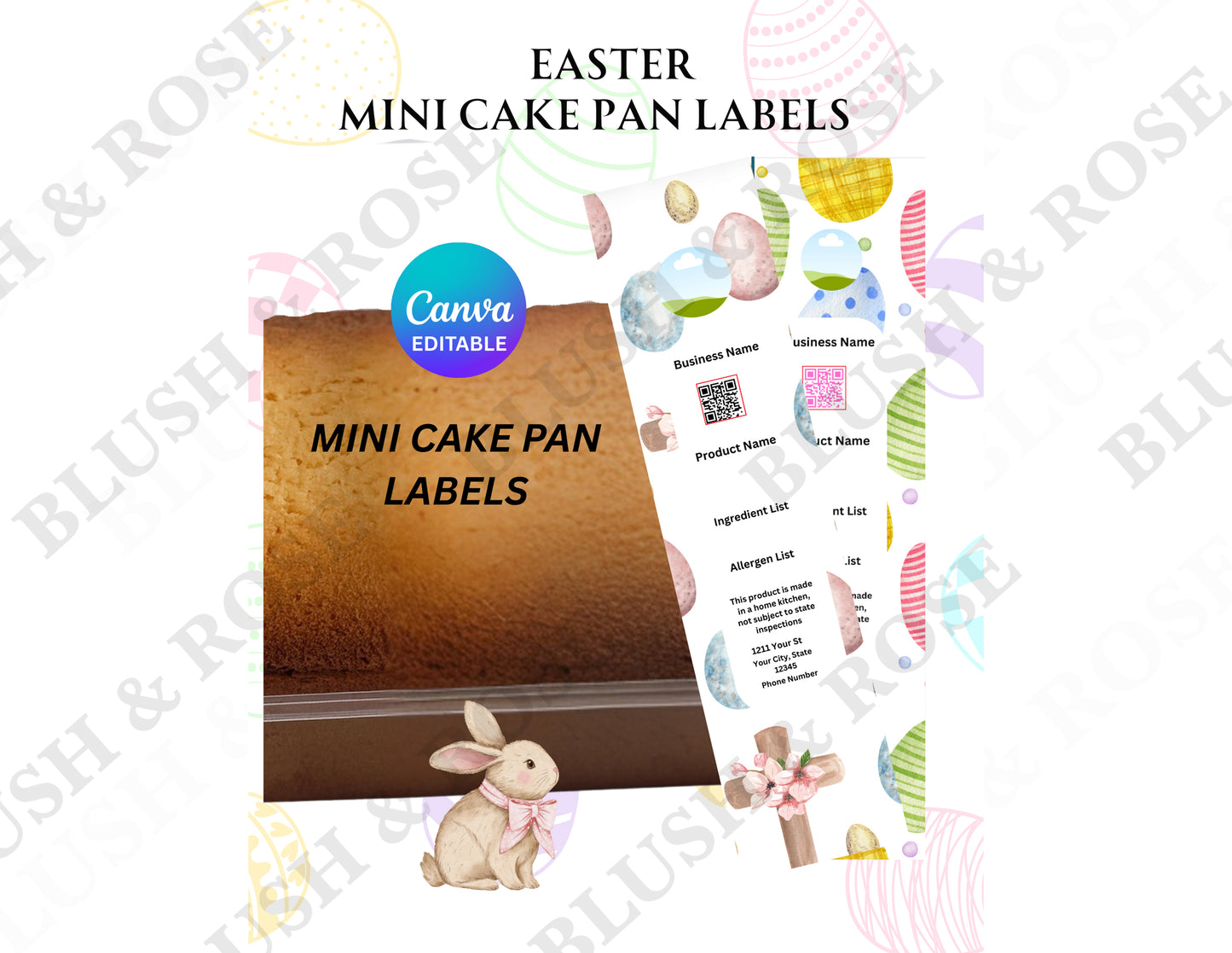 Easter Mini Cake Pan Labels