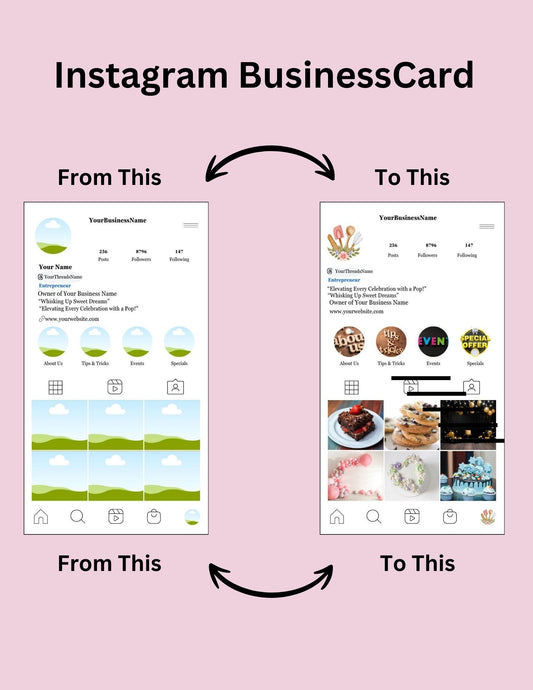 FREEBIE....Editable Canva  Instagram Business Card Template