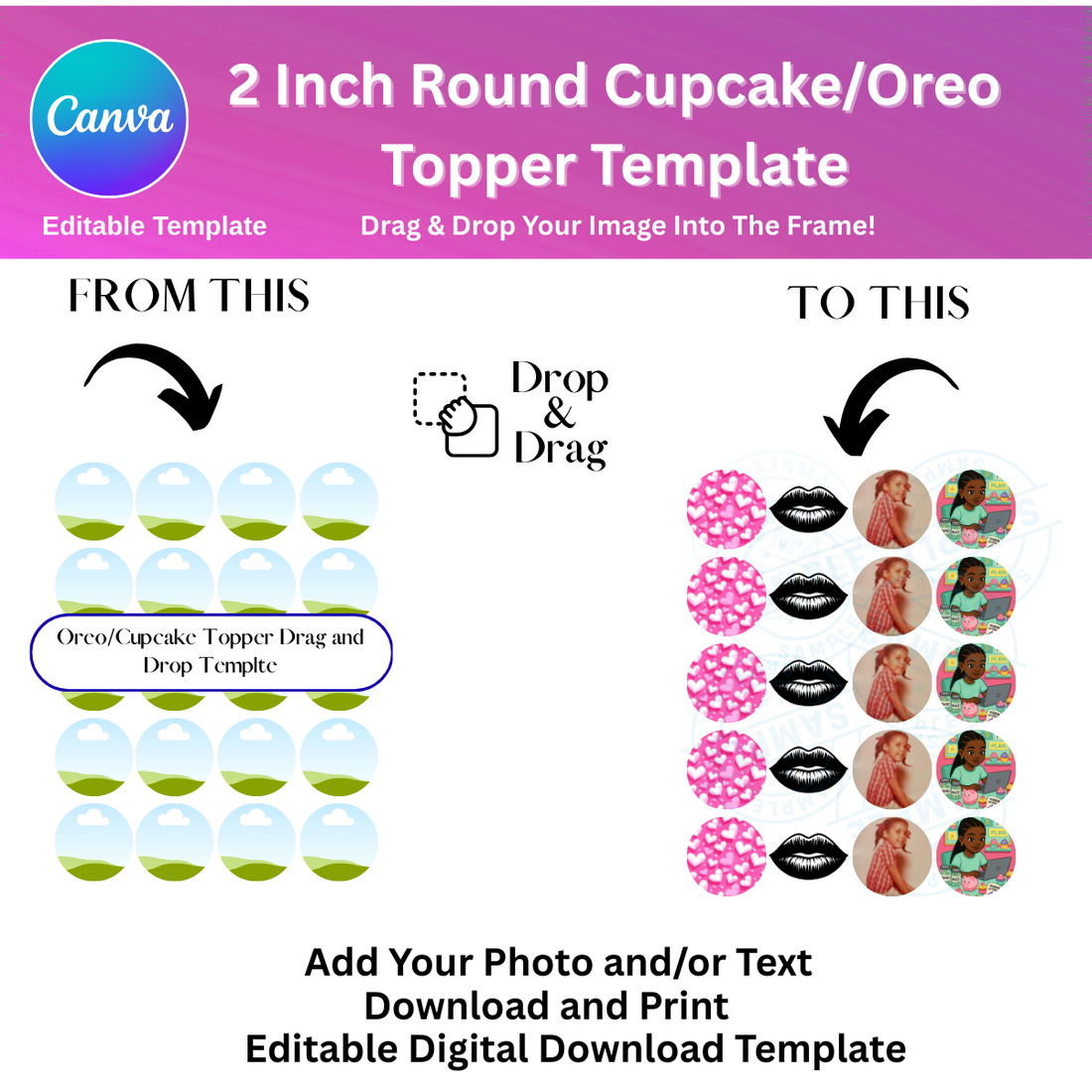 2 Inch Round Topper Template – Morganrells Cake and Baking Supplies LLC