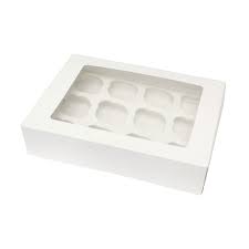 White 12 Count Cupcake Container w/insert