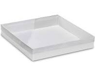 Clear Lid Box With White Base 12x12x2