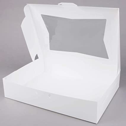 19x14x4 White Cake Box w/window