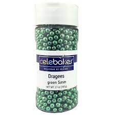 Celebakes 5mm Green Dragees