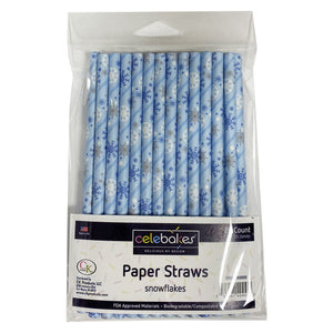 Celebakes Paper Straws- Snowflakes