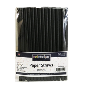 Celebakes Cakepop Paper Straws- Black