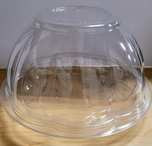 6 Inch Cake Container w/ Clear Bottom,Hinged Bowl, Dome Lid, PET