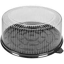 8 Inch Clear Top Cake Container w/ Black Bottom