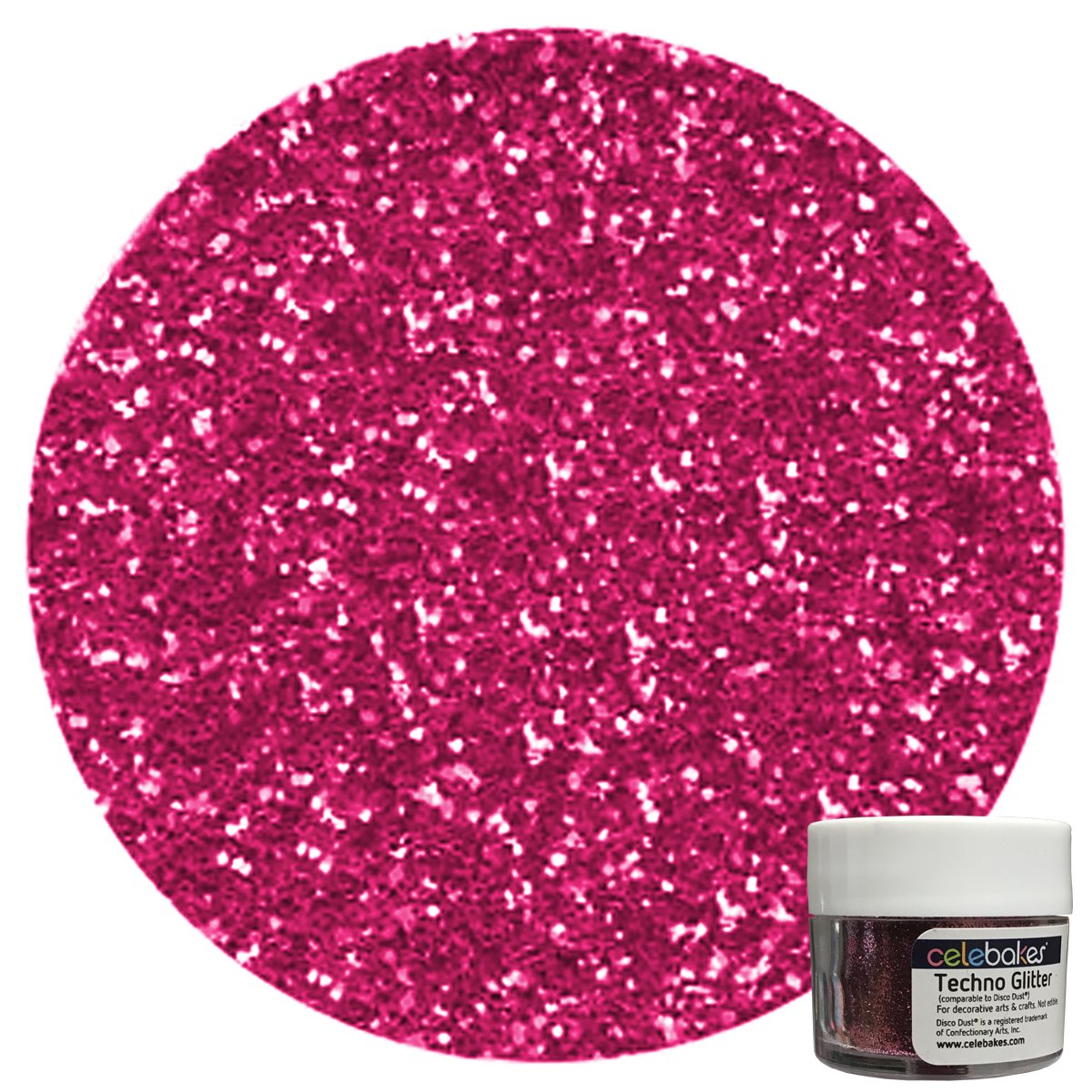 Celebakes Bright Pink Techno Glitter