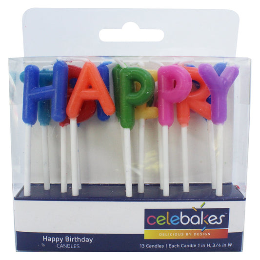 Celebakes Happy Birthday Candles 13 Candles each candle 1x 3/4 