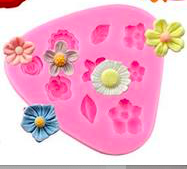 Molde de silicona con mini flores surtidas